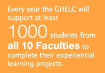 Every year the GHELC will support at least 1,000 students from all 10 Faculties to complete their experiential learning projects.